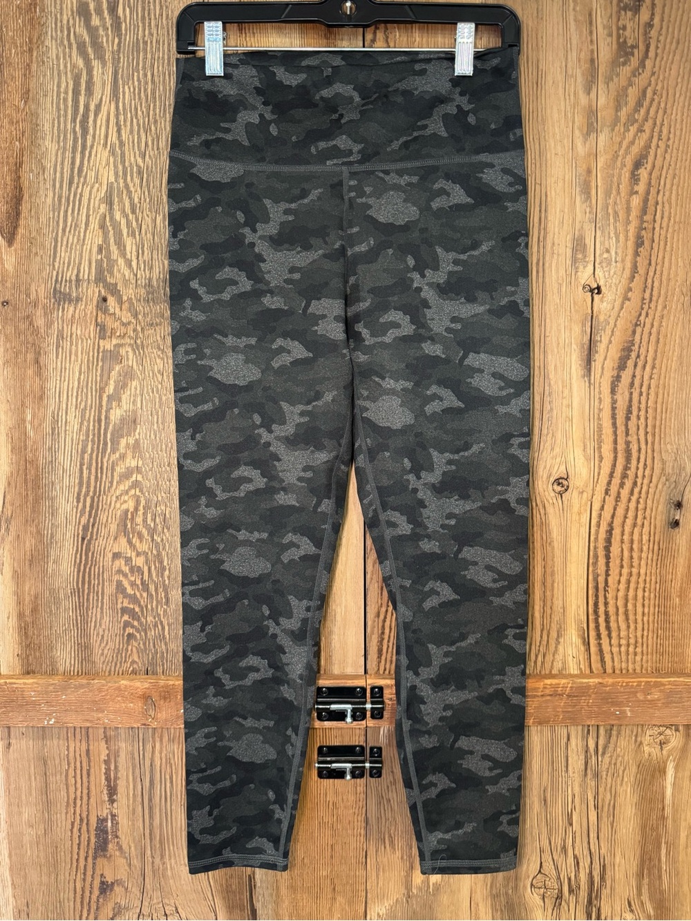 Fabletics POWERHOLD Black & Gray Camo High-Rise Leggings